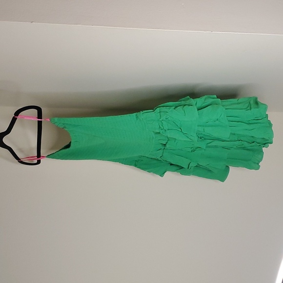 Betsey Johnson Rosie Strapless Tiered Mini Dress Green - Picture 7 of 16